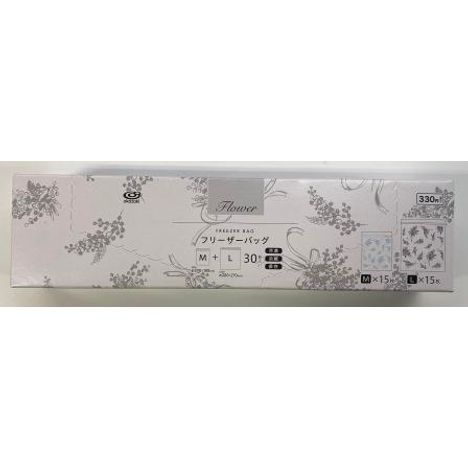 フリーザーバッグＭ＋Ｌ　３０Ｐ花柄の画像